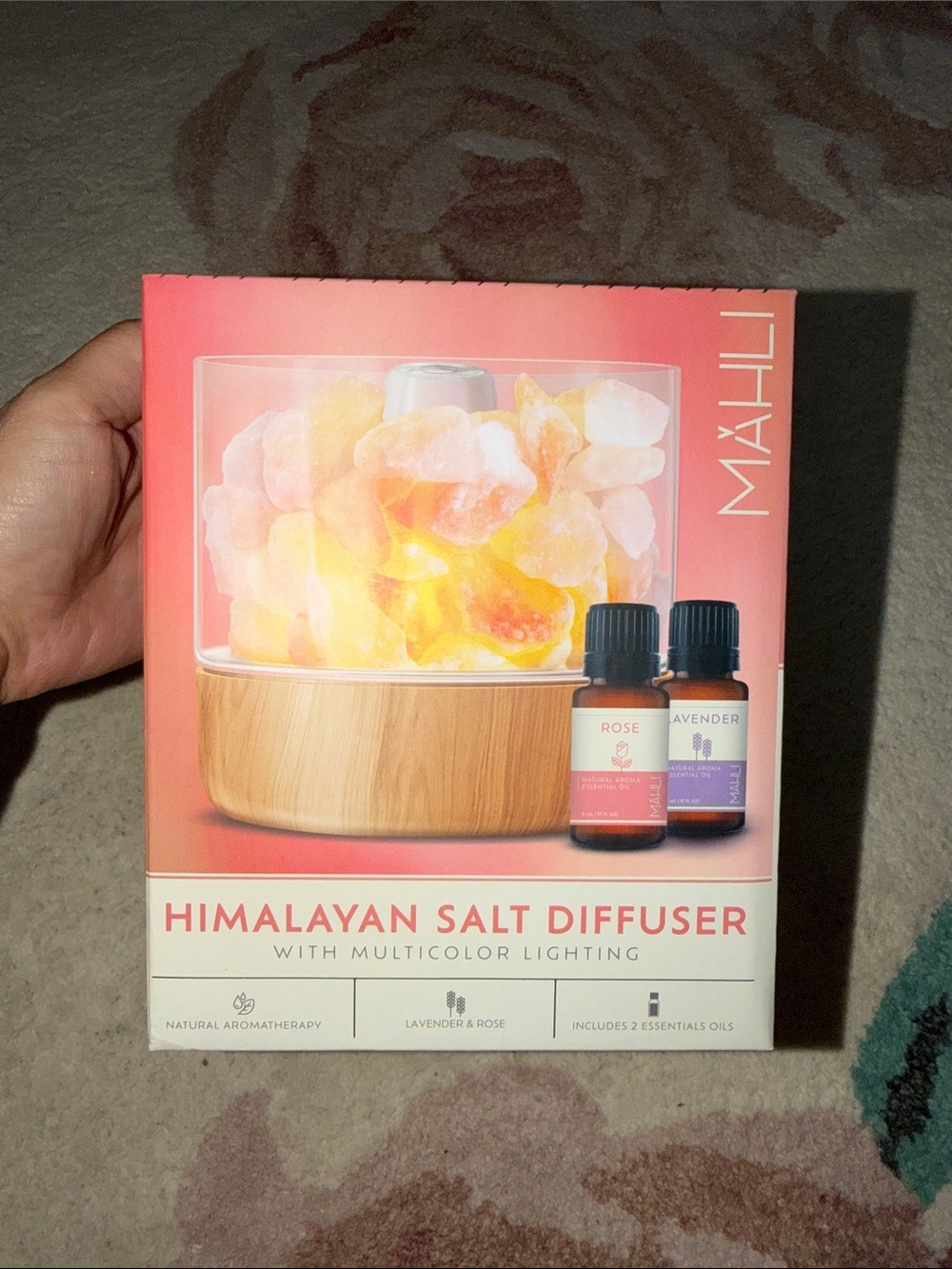 NEW MÁHLI Himalayan Salt Diffuser With Multicolor Lighting